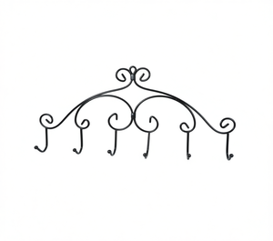 Perchero de pared con 6 ganchos, organizador decorativo de metal para el hogar, oficina, armario, incluye clavos - Product Image 1