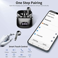 Écouteurs 5.3 avec 4 micros pour appels clairs, étanches, stéréo, affichage LED de la puissance, intra-auriculaires
