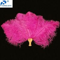 HY Große Straußen feder Faltbarer Hand fächer für Frauen Kostüm Show Tea Party Zubehör Holiday Dance Bridal Wedding Decor