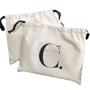 Sac en coton écologique avec cordon de serrage et poignées en ficelle, emballage personnalisé pour vêtements, chaussures, sacs en tissu pour ceintures - Product Image 1