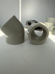DIN規格45度エルボ工業用配管継手（水処理用）1/2インチ～12インチ プラスチックパイプ継手 PPH材質エルボ - Product Image 2