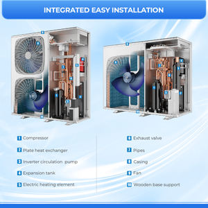 Bomba de Calor de Aire y Agua de Alta Eficiencia R290 EVI DC Inverter de Acero Inoxidable para Hoteles, Áreas Frías Extremas, Uso Solar en Exteriores y Doméstico - Product Image 2