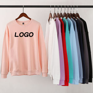 Vente en gros Sweat à capuche surdimensionné et brodé avec LOGO personnalisé en coton uni à col ras du cou pour hommes - Product Image 1