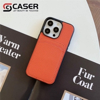 Couverture de téléphone en cuir PU de qualité supérieure pour Iphone 17 16 15 Pro Max Durable antichoc luxe Style d'affaires fente pour carte arrière couleur Pure