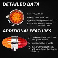 Nouveau clignotant en forme de pastèque, feu antibrouillard, phare, LED haute puissance, étanche IP65, ajustement universel, plastique, aluminium