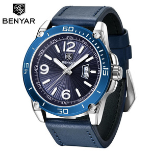 Benyar 5166 Người Đàn Ông Xem Thương Hiệu Hàng Đầu Sang Trọng Nam Da Không Thấm Nước Thể Thao Thạch Anh Chronograph Đồng Hồ Đeo Tay Đồng Hồ - Product Image 5