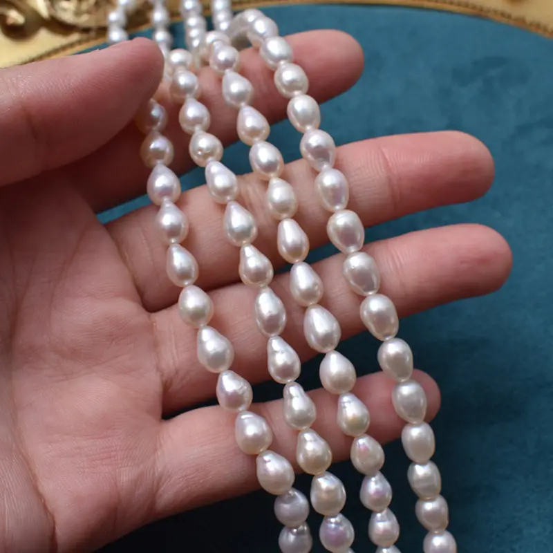Cultured Freshwater 5-6mm flower shape Pearl Beads Baroque reborn pearls water drop shape pearls