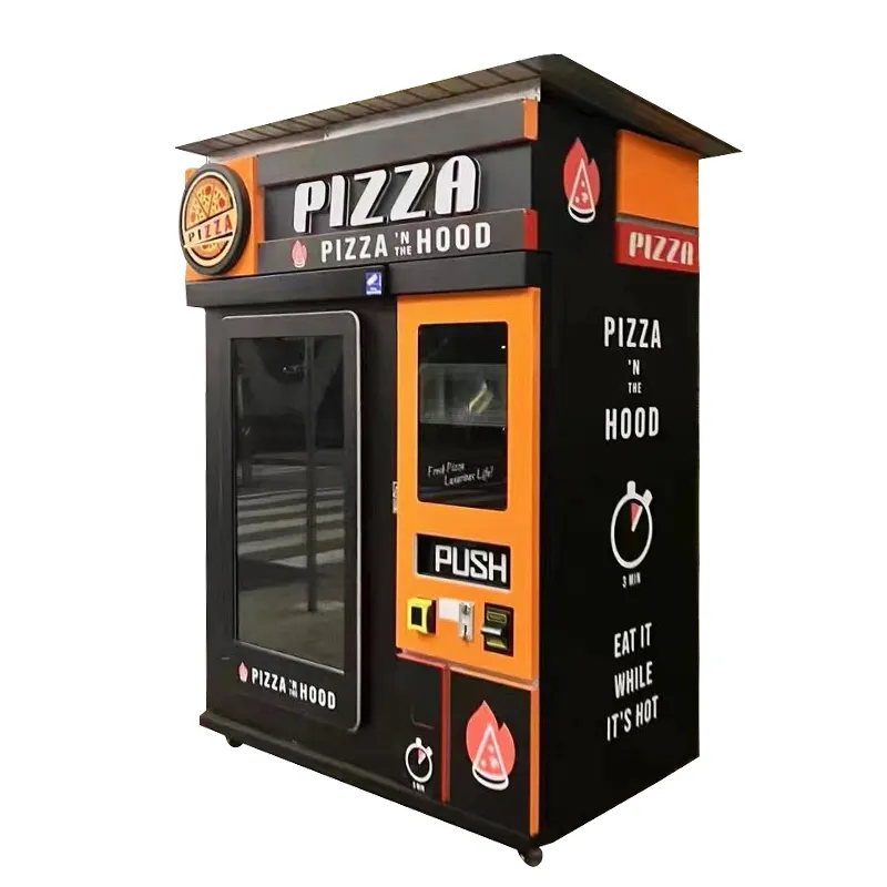 Smart touch screen vending machine pizza comida vending machines com aquecimento automático