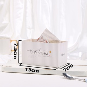 Caja de papel biodegradable desechable personalizada para sándwich, pan horneado, tostadas, hamburguesas, patatas fritas, bollo, caja de papel para llevar - Product Image 4