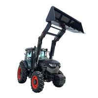 Tracteur agricole 4x4 de 100 CV avec essieu robuste et système hydraulique multifonctionnel pour un labour profond professionnel