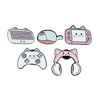 Badge de clavier et souris de dessin animé, design créatif, mignon, accessoire de sac, broche pour vêtements d'étudiants et d'enfants, peint