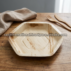 25 cm Eco-Friendly <b>Disposable</b> Palm Leaf Hexagon <b>Plate</b> - Product Image 2