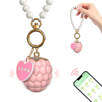 Erwachsenen-Sexspielzeug Nippel-Klitoris-G-Punkt APP-gesteuerter Rosa Erdbeer-Vibrator mit Perlenkette