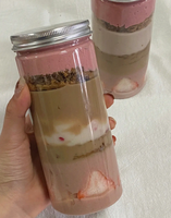 Pot en plastique PET populaire pour pâtisserie, 300 ml, rond, pour le stockage de sucre, avec couvercle à vis, pour la cuisine