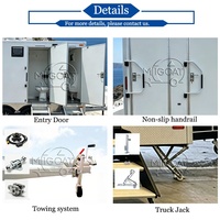 Promotion : Remorque Sanitaire Portable de Luxe à 4 Cabines, à Double Essieu, avec Urinoir et Lavabo, pour Événements Extérieurs et Chantiers