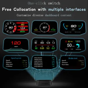 Tampilan Alat Diagnostik Mobil Speedometer HUD Tpms Elektronik Mobil Gps C2 Alat Pengukur Obd2 & Gps Gaya Navegasi Tampilan Alat