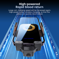 Soporte de Carga Inalámbrica Rápida para Auto Smart Coil de 15W, Gancho Flexible Telescópico, Base Estable, Soporte Universal para Teléfono con Ventilación de Aire