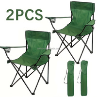 Chaise de patio pliable portable pour le camping avec porte-gobelet, légère et durable, chaise de jardin pliable en tissu Oxford