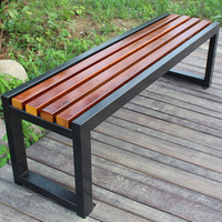 Banc de jardin en acier galvanisé imperméable en gros, banc de parc moderne en bois massif, chaise