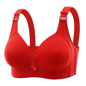Nouveau soutien-gorge push-up respirant et confortable sans fil de grande taille pour les mères d'âge moyen Jacquard côté <span class=keywords><strong>seins</strong></span> Design coupe <span class=keywords><strong>gros</strong></span> <span class=keywords><strong>seins</strong></span> - Product Image 5
