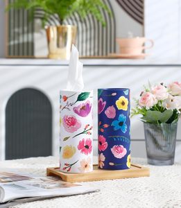Custom Logo Round Cylinder Car <strong>Tissue</strong> Door Gift <strong>Wedding</strong> Facial <strong>Tissues</strong> in a Durable Round Tube Box - Product Image 1