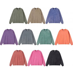 T-shirt à manches longues en coton 100% de haute qualité, lavé, vierge, personnalisable pour homme – Vente en gros - Product Image 3