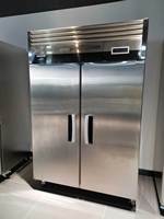 Réfrigérateur commercial à deux portes NE-811-8 en acier inoxydable pour la restauration, la cuisine et les restaurants, refroidissement par air, 980L, numérique