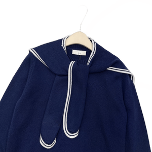 Women Sailor Collar Knit Sweater Long Sleeve Tie Detail Casual Pullover Top Fall Winter Outwear - Product Image 6