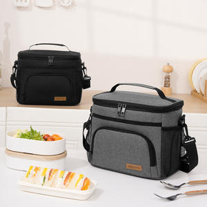 Sac isotherme Frische 9L, glacière portable pour le travail, les pique-niques et les activités de plein air, gris et noir - Product Image 1