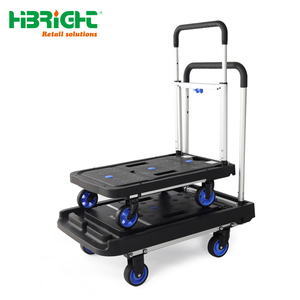 Chariot de courses pliable à deux niveaux, chariot intelligent multifonctionnel avec panier amovible et roues pivotantes silencieuses - Product Image 4