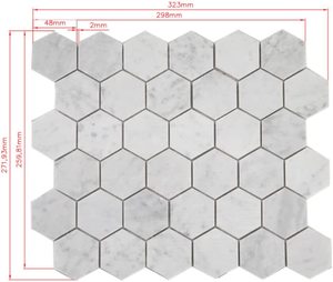 Gạch Lát Sàn Nhà Bếp Đánh Bóng Gạch Khảm Đá Cẩm Thạch <span class=keywords><strong>2</strong></span> <span class=keywords><strong>Inch</strong></span> Màu Trắng Carrera - Product Image 5