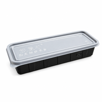 Boîte bento rectangulaire jetable en plastique PP à 3 compartiments avec couvercle pour la préparation des repas, la restauration et les services de traiteur