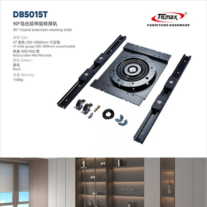Temax DB5015T 47mm 90 °   <span class=keywords><strong>Table</strong></span> <span class=keywords><strong>de</strong></span> salle à manger escamotable et rotative avec système <span class=keywords><strong>de</strong></span> levage, fermeture amortie, extensible, robuste, à roulements à billes - Product Image 1