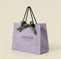 Ensemble de sacs cadeaux en papier imprimé vintage et boîte cadeau rigide, sac fourre-tout décoré d'un nœud pour emballages cadeaux de mariage, d'anniversaire ou de fêtes