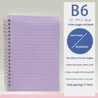 Carnet à spirale B6, papier épais coloré, 6 types de pages intérieures, 90 feuilles, couverture en PP, lignes horizontales, cadeau scolaire, bloc-notes