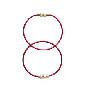 Yiwang พวงกุญแจสายเชือกลวดสแตนเลส150มม. สีแดง - Product Image 4