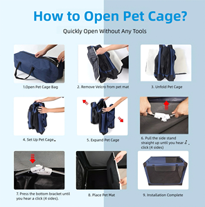 Inklapbare, duurzame, milieuvriendelijke, zachte hondenbench/kennel voor middelgrote honden, geschikt voor binnen/buiten gebruik, van Oxford-materiaal, makkelijk schoon te maken - Product Image 2