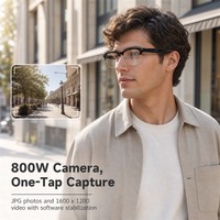 Lunettes Intelligentes IA avec Caméra 8MP, Lunettes de Soleil Semi-Cerclées, Enregistrement Vidéo HD, Appel et Transfert Wi-Fi pour Hommes et Femmes