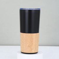 Gobelet isotherme de bureau en acier inoxydable et bambou à double paroi, 20 oz, écologique, avec couvercle, isolation thermique 6-12 heures, résistant à l'ébullition, personnalisable avec logo