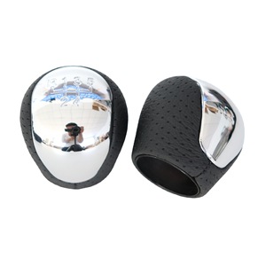 Leather Gear <b>Shift</b> <b>Knob</b> For Hyundai Ergonomic Design Chrome Finish Car Manual Transmission Shifter Handle - Product Image 5