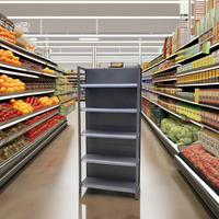 Étagères gondoles double face sur mesure de haute qualité, OEM ODM, en métal, pour supermarchés et magasins de proximité