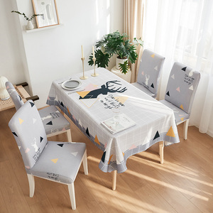 Tamaño personalizado bienvenida Tapa de mesa instalada algodón Lino mantel silla cubierta interior exterior fiesta <span class=keywords><strong>bar</strong></span> taburete cubierta de mesa equipada - Product Image 3