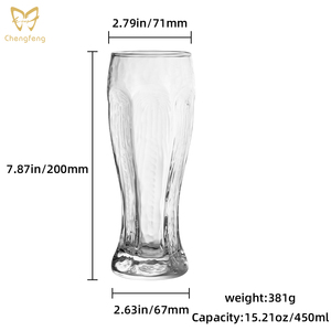 16オンスベルギーWitbierメガネ六角形形状ピルスナーグラスプレミアムIPAビールグラス飲みラガーパイントグラス - Product Image 2