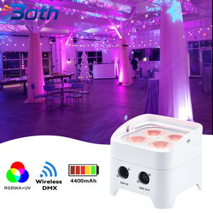 ไฟส่องเวทีไร้สาย 4x18W RGBWA+UV 6-in-1 พร้อมกล่องใส่สำหรับงานแต่งงาน ปาร์ตี้ และไฟดีเจ - Product Image 1