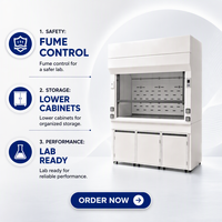 Hotte à fumées chimiques tout acier haute capacité avec armoire de rangement pour laboratoire et équipement de ventilation de sécurité
