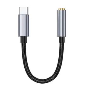 Áudio Digital tipo c para fone de ouvido 3.5mm jack adaptador adaptador tipo c para jack de 3.5mm de metal de Alumínio para samsung telefones google