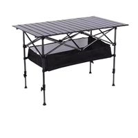 Table pliante en aluminium, moderne, portable, avec pieds réglables en hauteur, sac de transport. Pour le camping, la pêche et les repas en plein air