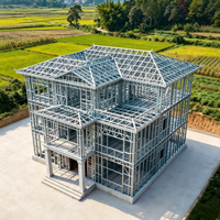 Bâtiments en structure acier directement de l'usine, maisons préfabriquées de luxe, villas avec 4 chambres pour maison familiale résidentielle