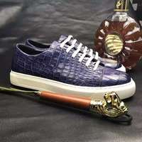Chaussures de sport pour femmes de qualité supérieure, chaussures décontractées de luxe en cuir de crocodile véritable, chaussures de fête pour hommes, baskets de skateboard, chaussures personnalisées pour hommes