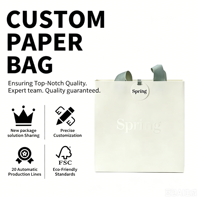 Sacs cadeaux miniatures de luxe personnalisés en papier avec poignées en ruban, sacs d'emballage pour le shopping en papier pour les entreprises